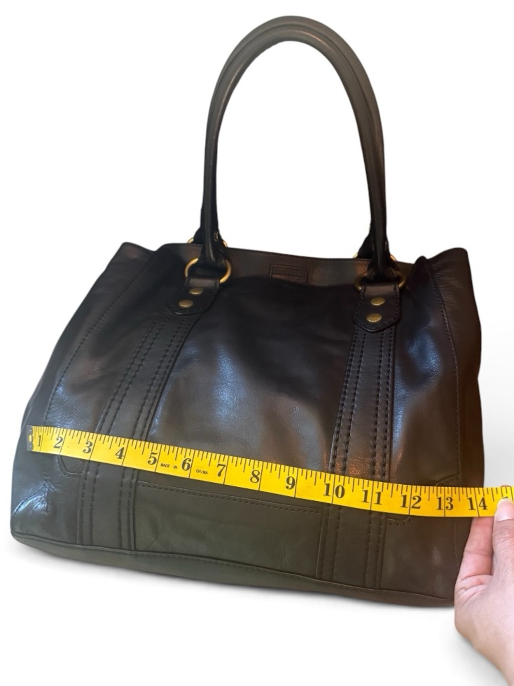 FRYE Melissa Tote Black Leather Shoulder Bag | New Without Tags | MSRP $428 - Picture 7 of 12